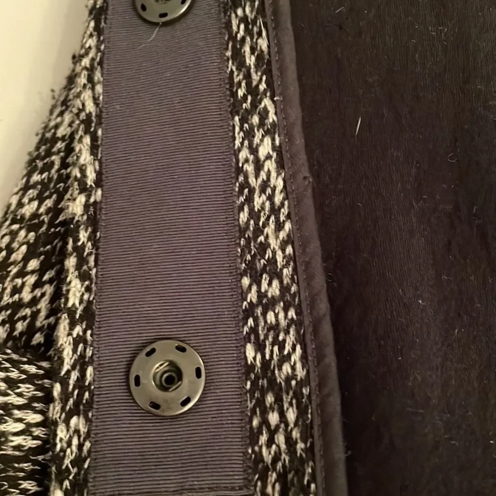 GORGEOUS MADEWELL Black and White Tweed Coat M